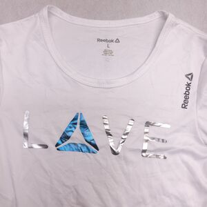 Reebok Casual Pullover Long Sleeve T-Shirt Youth Boys Size Large L White